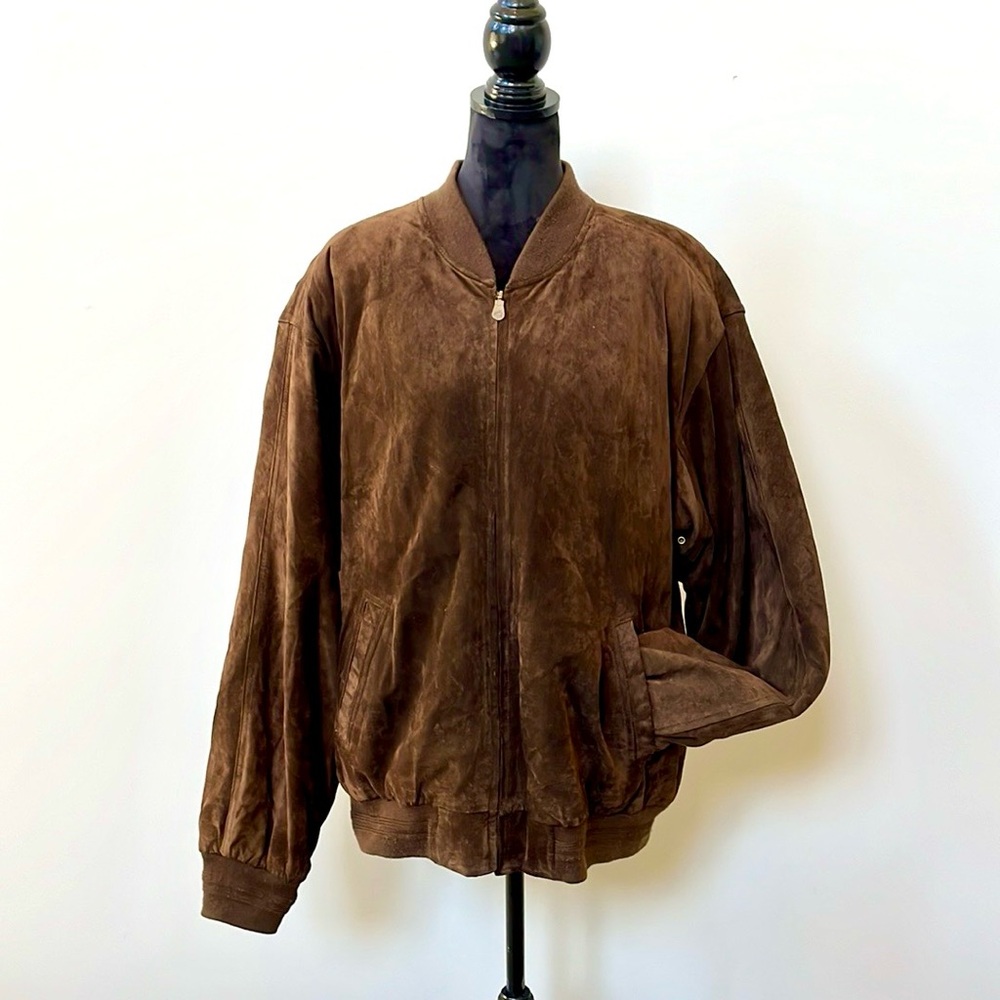 Vintage Suede Bomber Jacket
